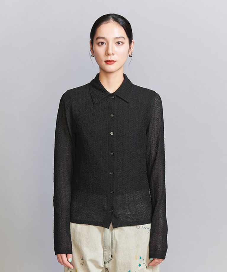 BEAUTY&YOUTH UNITED ARROWS「ラッセルレース レギュラーカラー シャツ」|カーディガン|