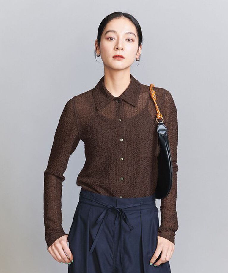 BEAUTY&YOUTH UNITED ARROWS「ラッセルレース レギュラーカラー シャツ」|カーディガン|