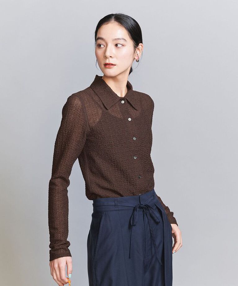 BEAUTY&YOUTH UNITED ARROWS「ラッセルレース レギュラーカラー シャツ」|カーディガン|
