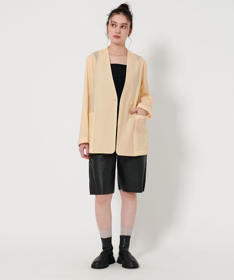 BEAUTY&YOUTH UNITED ARROWS「シアー ノーカラー ジャケット」|ノーカラージャケット|