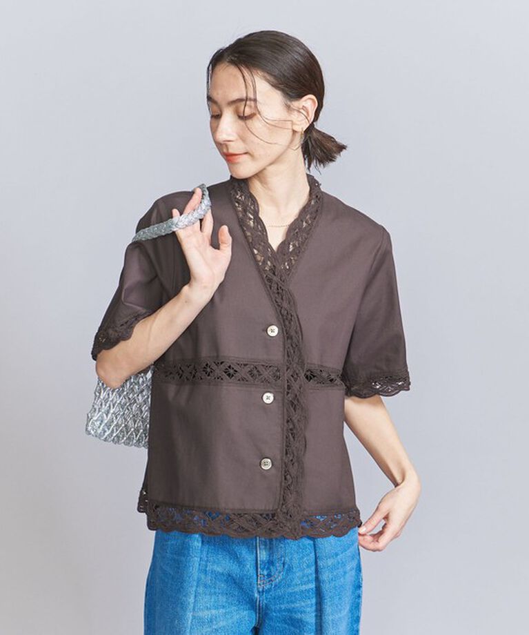 BEAUTY&YOUTH UNITED ARROWS「バテンレース ショートスリーブシャツ」|シャツ・ブラウス|DK.BROWN
