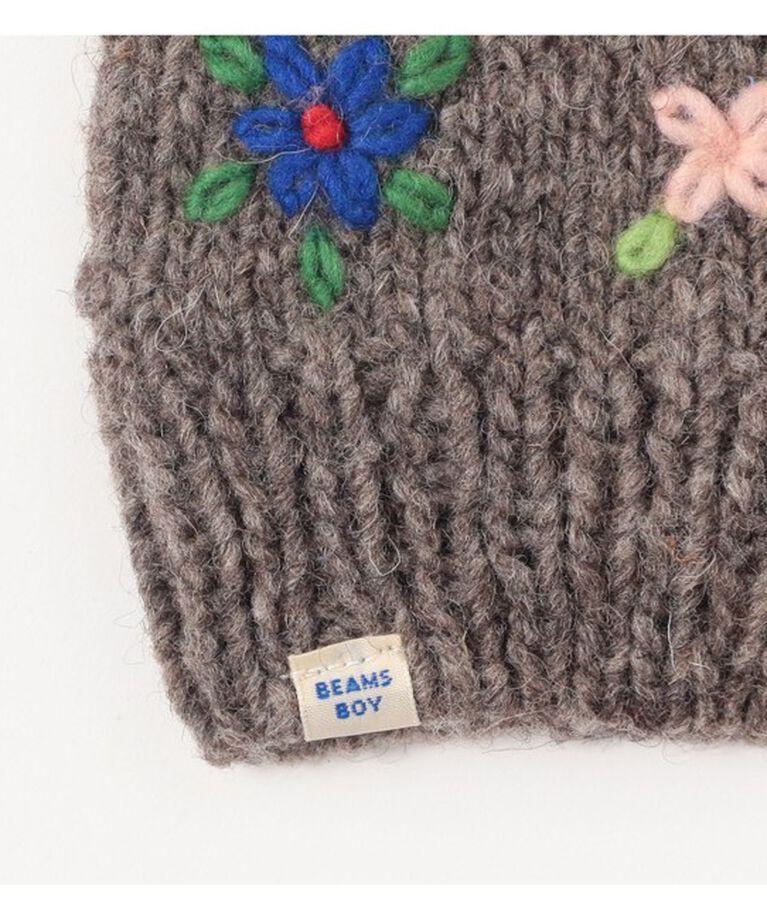 BEAMSBOY「手編み フラワー刺繍 グローブ」|手袋|