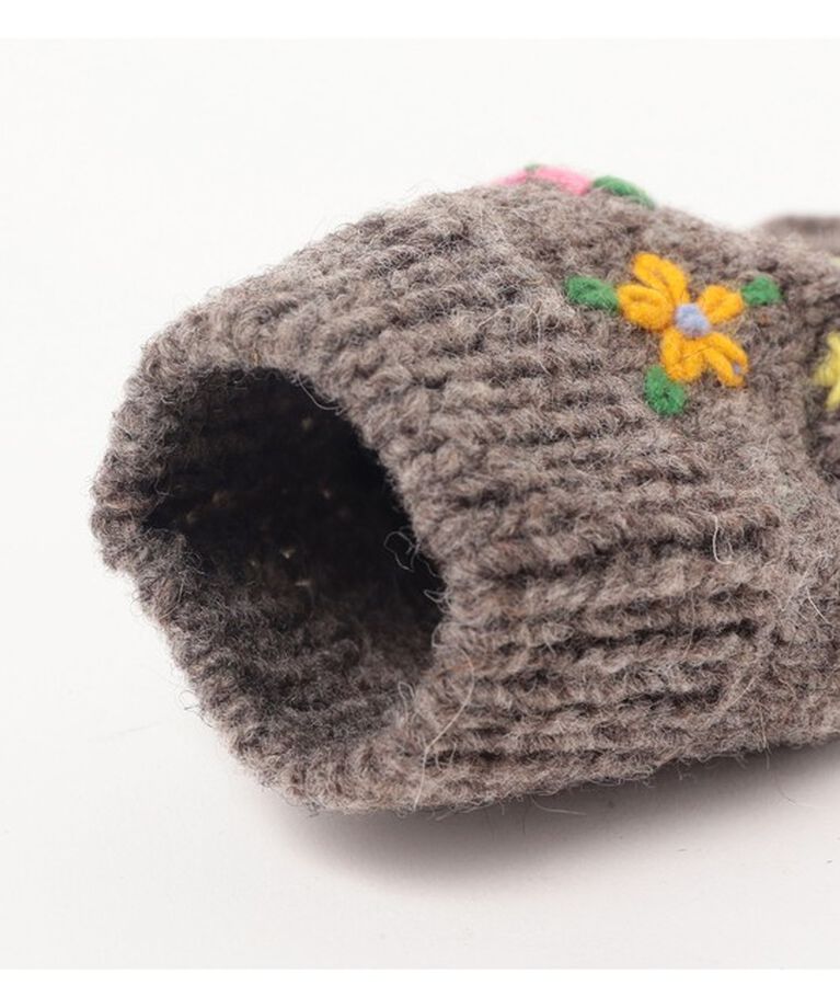 BEAMSBOY「手編み フラワー刺繍 グローブ」|手袋|