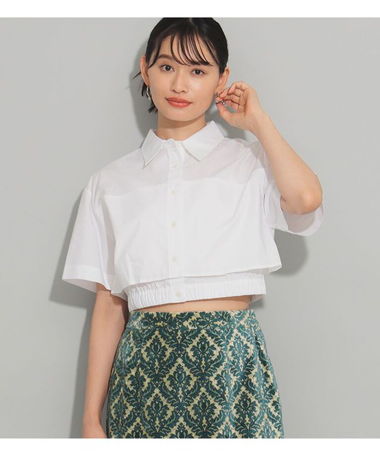 Ray BEAMS 「Ray BEAMS / クロップド レイヤード シャツ」|シャツ・ブラウス|WHITE