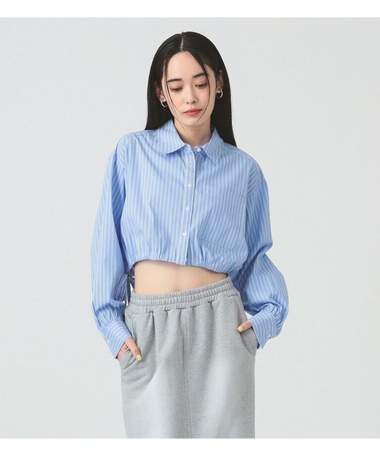 Ray BEAMS 「ドロスト クロップド シャツ」|シャツ・ブラウス|BLUE STRIPE
