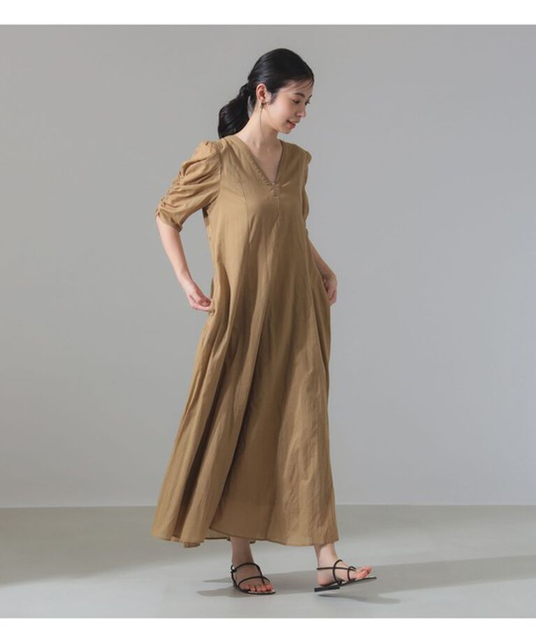 Demi-Luxe BEAMS 「【別注】ne Quittez pas / ボイル ギャザースリーブ ワンピース」|ワンピース|