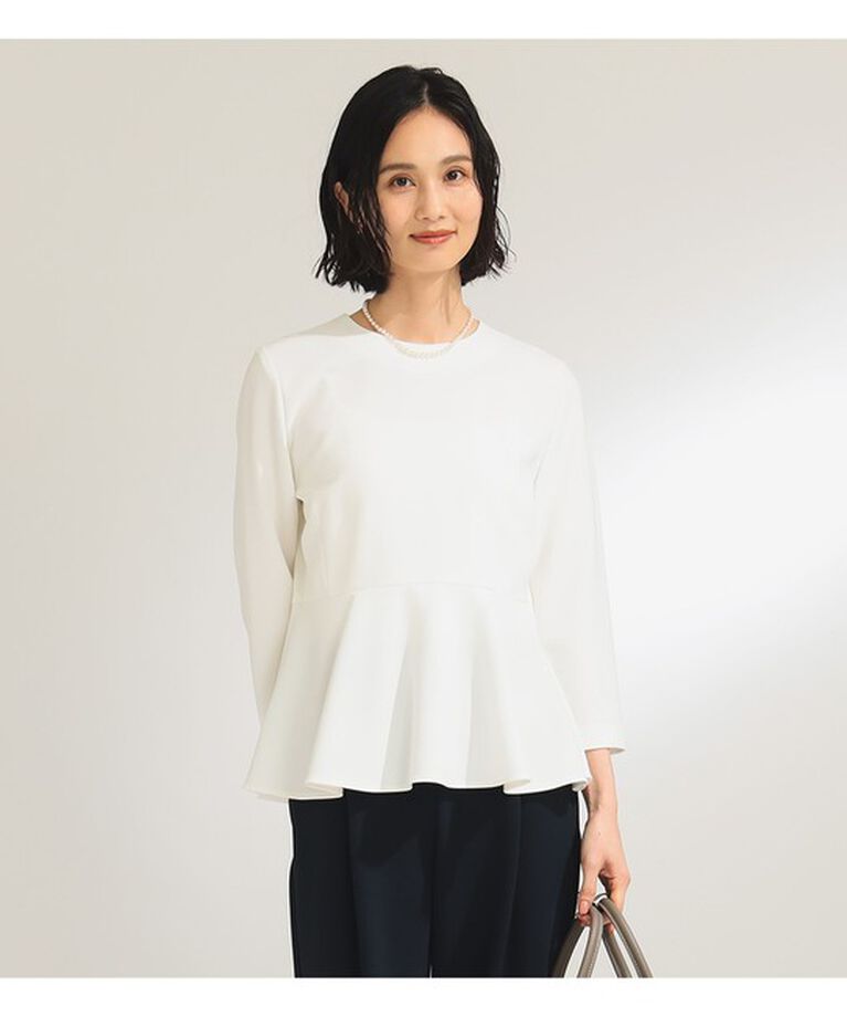 Demi-Luxe BEAMS 「トリアセ ペプラム ブラウス＊	」|シャツ・ブラウス|WHITE