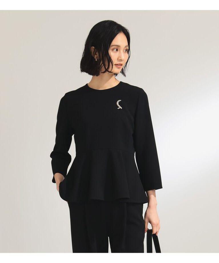Demi-Luxe BEAMS 「トリアセ ペプラム ブラウス＊	」|シャツ・ブラウス|BLACK