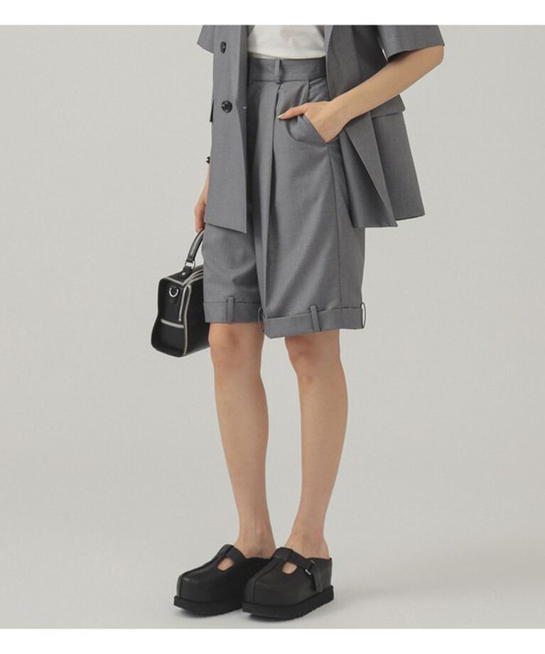 Ray BEAMS 「1タック ワイド ハーフパンツ」|その他|GREY