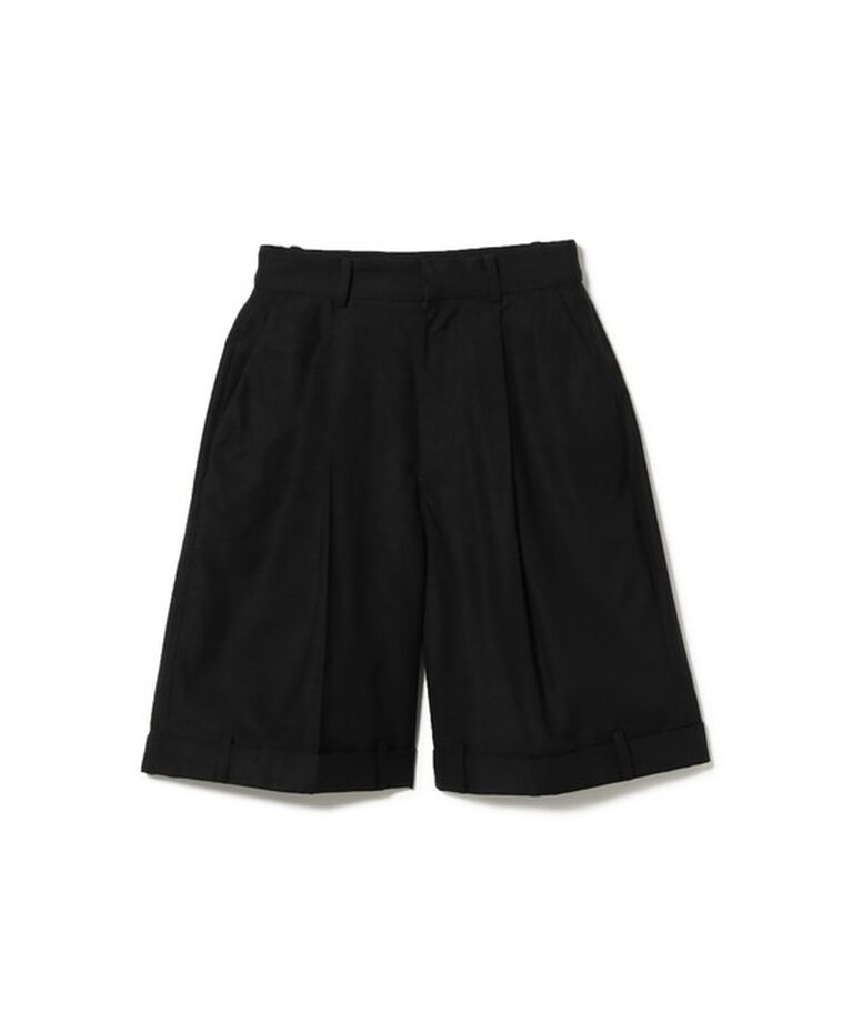 Ray BEAMS 「1タック ワイド ハーフパンツ」|その他|BLACK