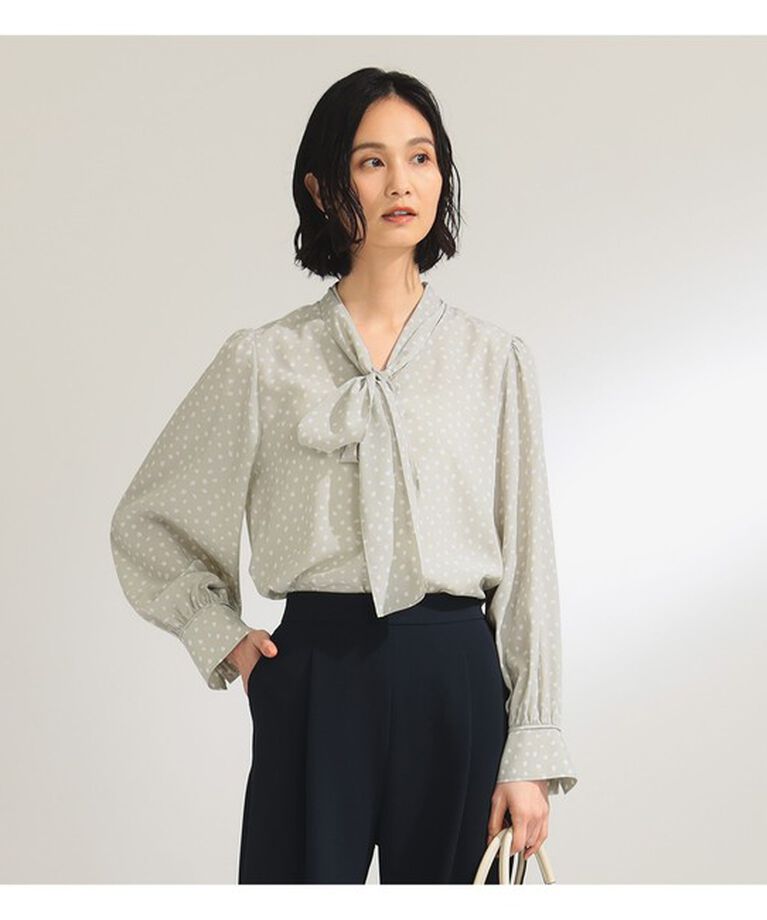 Demi-Luxe BEAMS 「変形ドット ボウタイブラウス」|シャツ・ブラウス|GREY*OFF.W