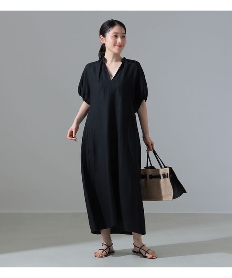 Demi-Luxe BEAMS 「TICCA / リネン バルーンスリーブ ワンピース」|ワンピース|