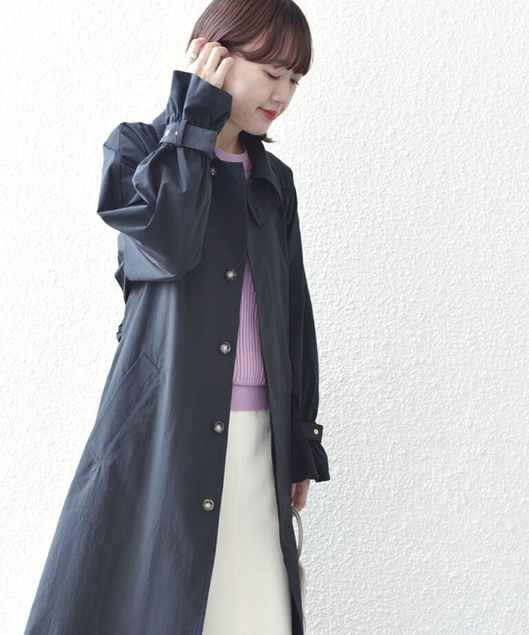 SHIPS for women「*〈UVカット〉スリーブ ギャザー デザイン ステンカラー コート ◇」|ステンカラーコート|