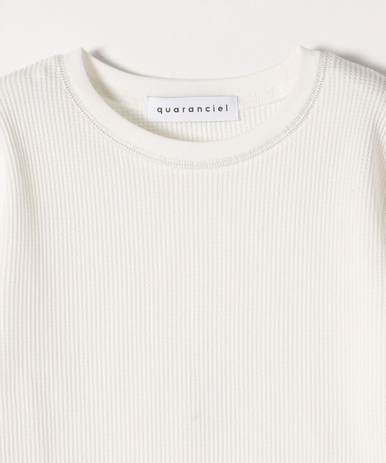 quaranciel「quaranciel:〈洗濯機可能〉ワッフル クルーネック ラウンドヘム カットソー」|Tシャツ・カットソー|