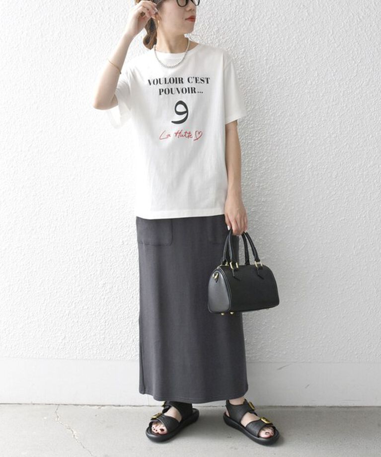 SHIPS any「La Hutte:〈洗濯機可能〉デザイン ロゴ  プリント TEE」|Tシャツ・カットソー|
