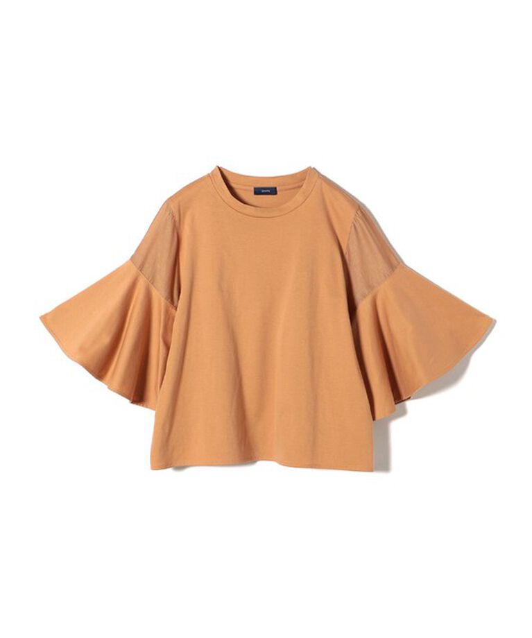 SHIPS for women「〈手洗い可能〉PLA スムース シアー コンビ スリーブ プルオーバー 」|Tシャツ・カットソー|