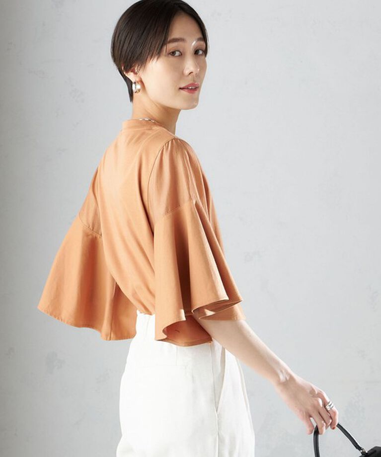 SHIPS for women「〈手洗い可能〉PLA スムース シアー コンビ スリーブ プルオーバー 」|Tシャツ・カットソー|