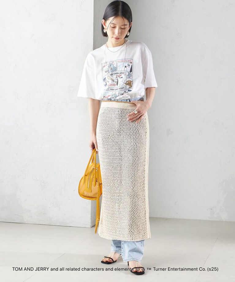 SHIPS for women「LOGAN KNITTING MILLS:〈手洗い可能〉クロシェ スカート」|スカート|