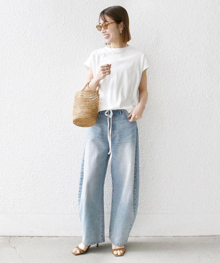 SHIPS any「SHIPS any:〈多機能/洗濯機可能〉ドロスト フレンチスリーブ TEE」|Tシャツ・カットソー|