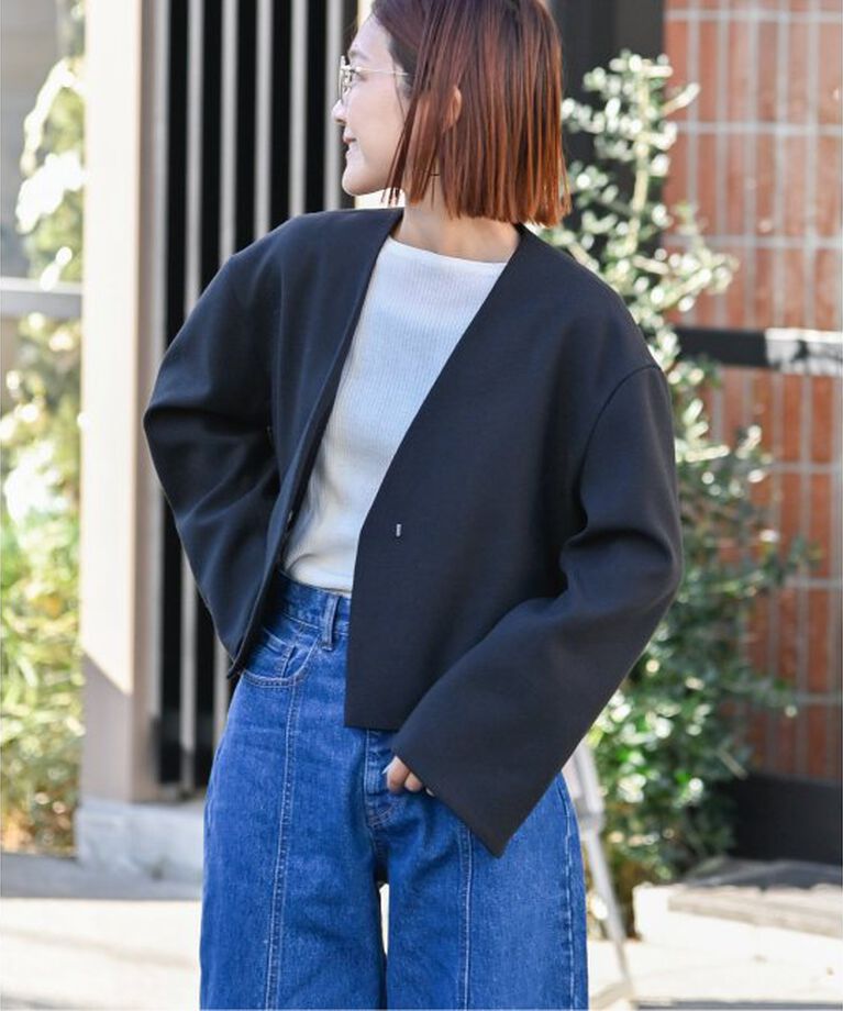 OUTDOOR PRODUCTS Usual Things「ノーカラーショートジャケット」|ノーカラージャケット|