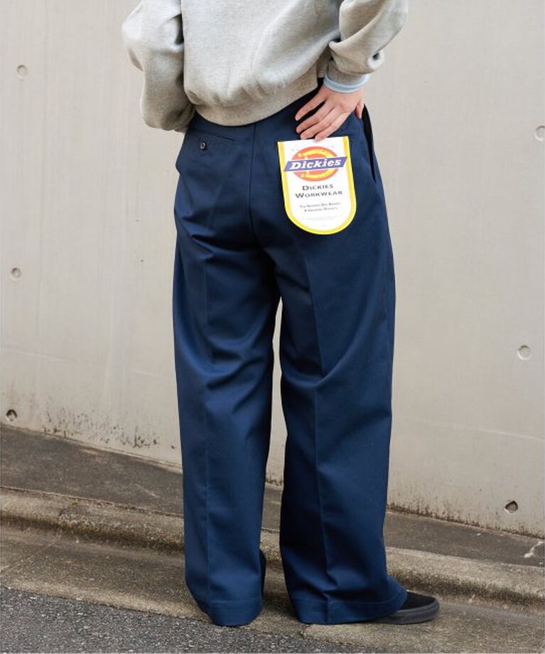 OUTDOOR PRODUCTS Usual Things「Dickies/ディッキーズ別注2タックワイドパンツ」|スラックス|ネイビー