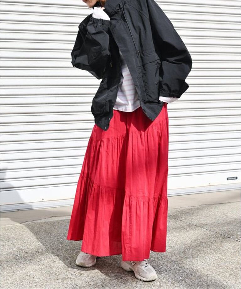 OUTDOOR PRODUCTS Usual Things「COTTON VOILEアシンメトリーティアードスカート」|スカート|