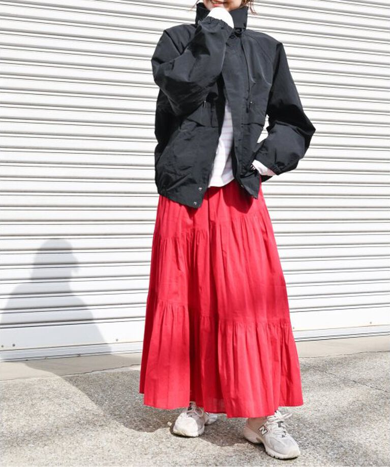 OUTDOOR PRODUCTS Usual Things「COTTON VOILEアシンメトリーティアードスカート」|スカート|
