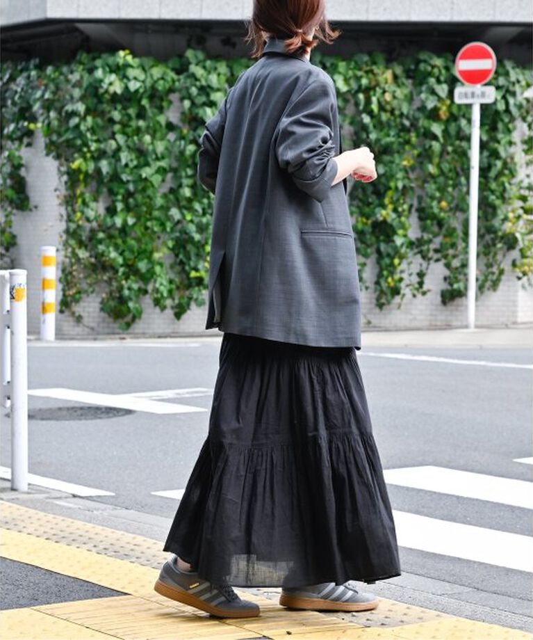 OUTDOOR PRODUCTS Usual Things「COTTON VOILEアシンメトリーティアードスカート」|スカート|