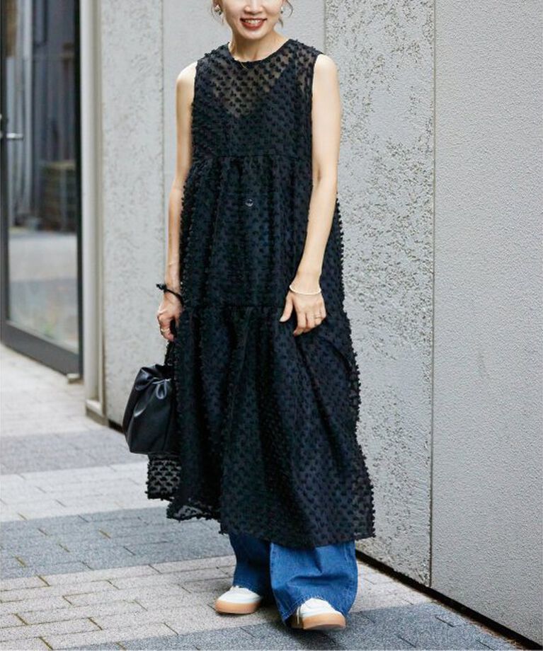IENA「《追加》TORRAZZO DONNA/トラッゾドンナ 2way dot tiered OP 6244-542」|ワンピース|ブラック