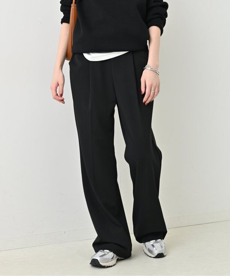 SLOBE IENA「Wジャージドロストブーティーラインパンツ」|その他|ブラック