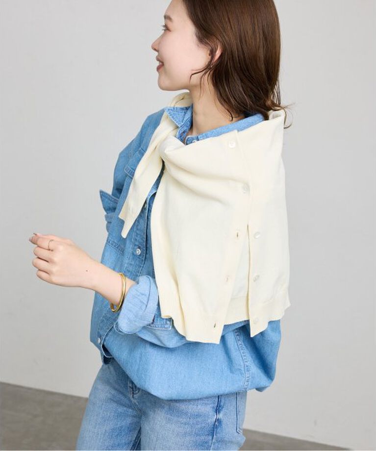 SLOBE IENA「《接触冷感/UV機能》FROSTYCOTTONクルーネックカーディガン」|カーディガン|