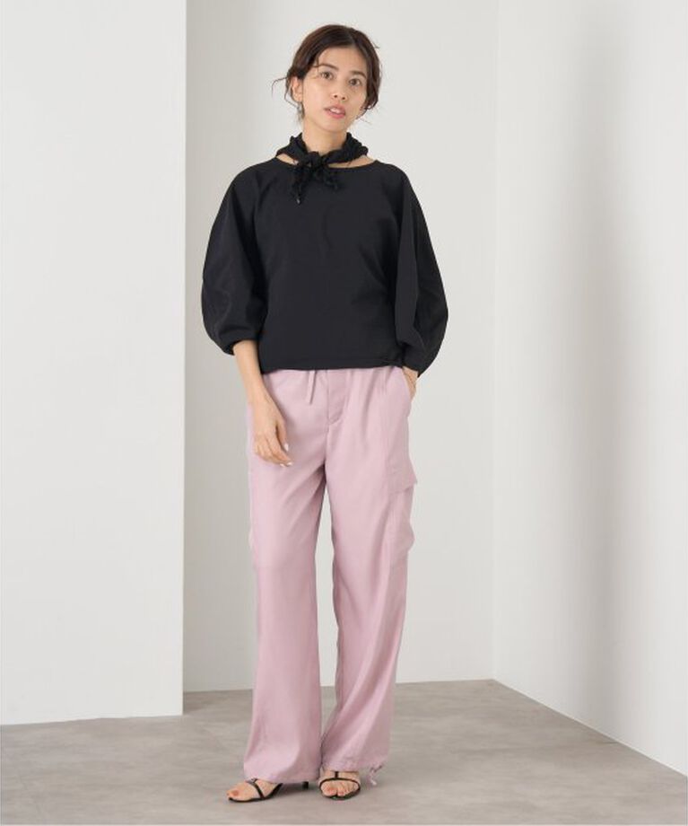 IENA「《一部店舗限定》コットンストレッチバルーンスリーブプルオーバー」|ニット・セーター|