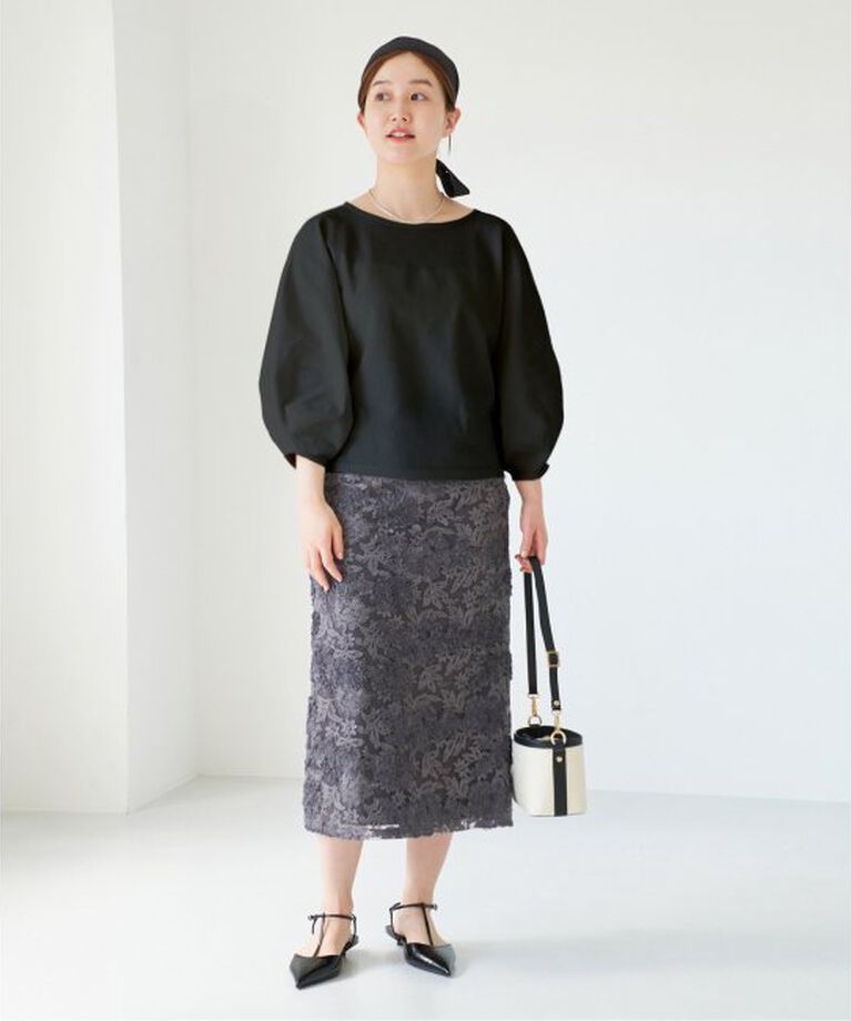 IENA「《一部店舗限定》コットンストレッチバルーンスリーブプルオーバー」|ニット・セーター|