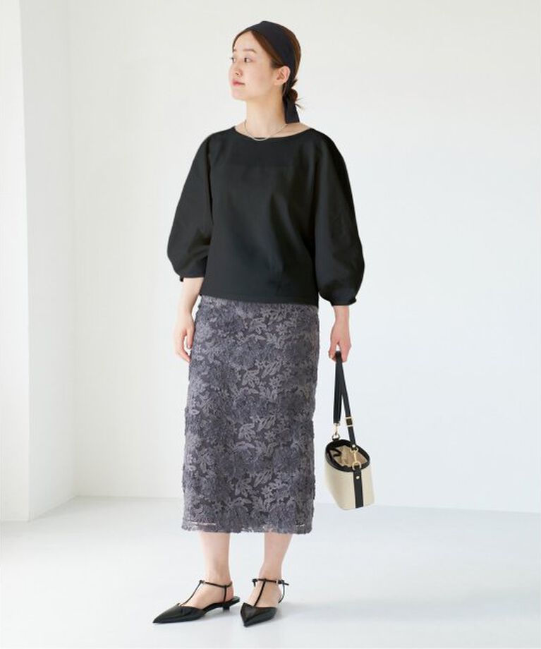 IENA「《一部店舗限定》コットンストレッチバルーンスリーブプルオーバー」|ニット・セーター|