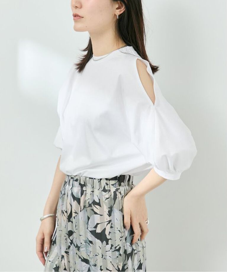 VERMEIL par iena「ショールスリットカットソー」|Tシャツ・カットソー|ホワイト