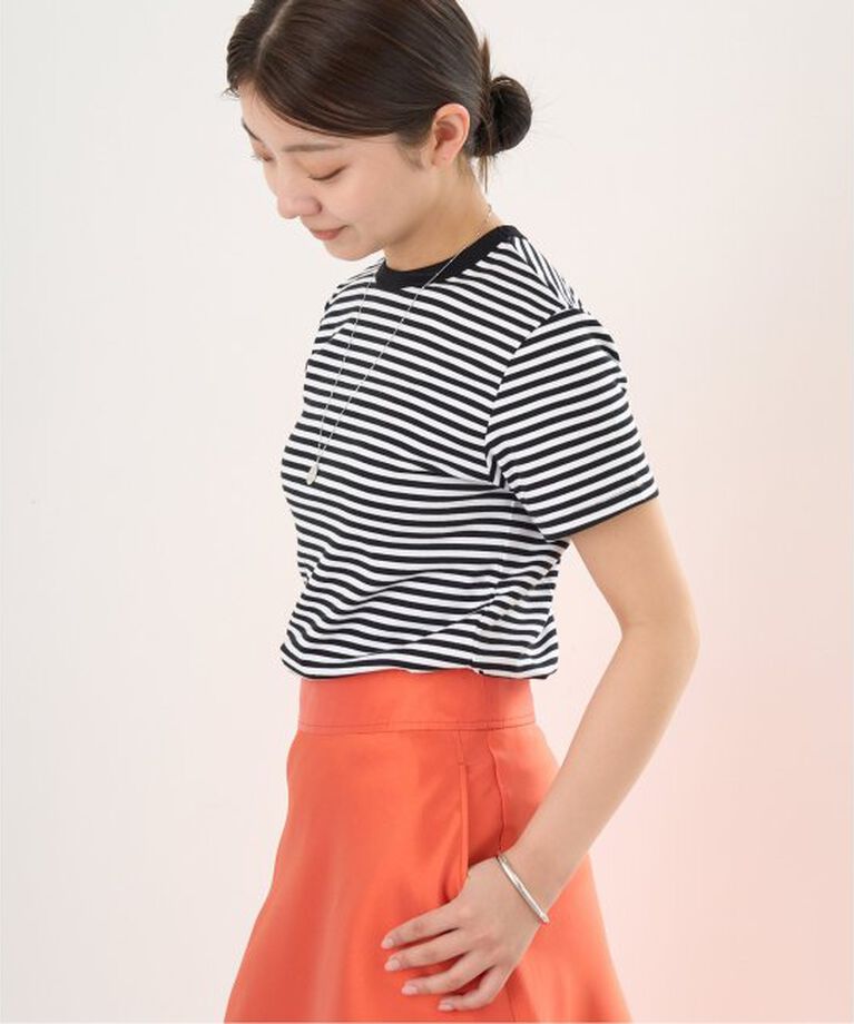 IENA「ATON/エイトン 別注 SUVIN FRAISE ショートスリーブ ボーダーTシャツ」|Tシャツ・カットソー|