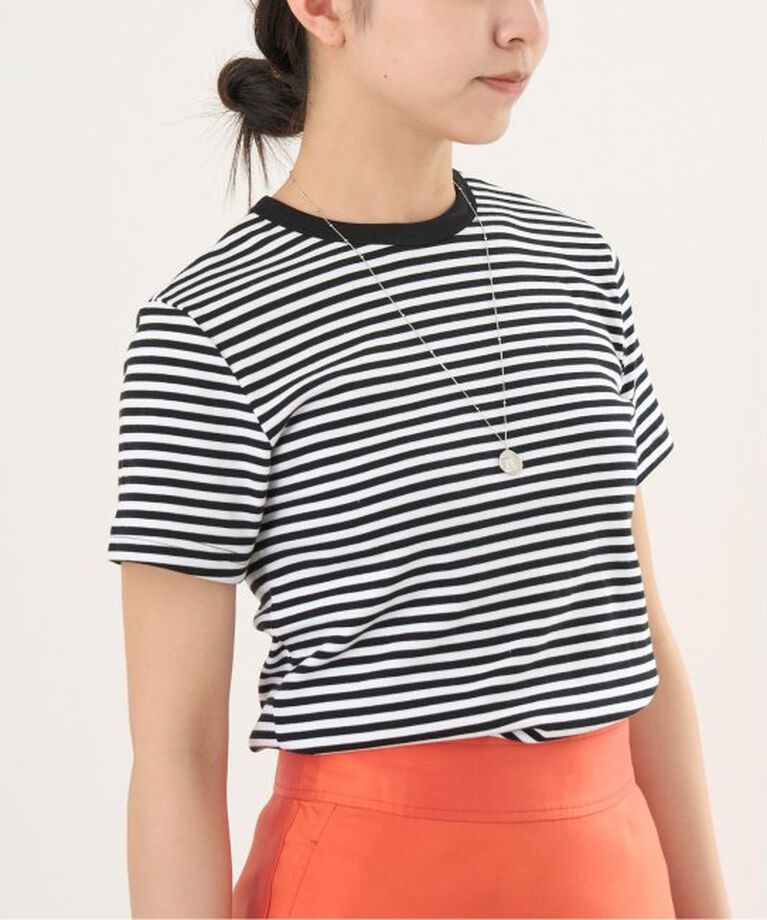 IENA「ATON/エイトン 別注 SUVIN FRAISE ショートスリーブ ボーダーTシャツ」|Tシャツ・カットソー|