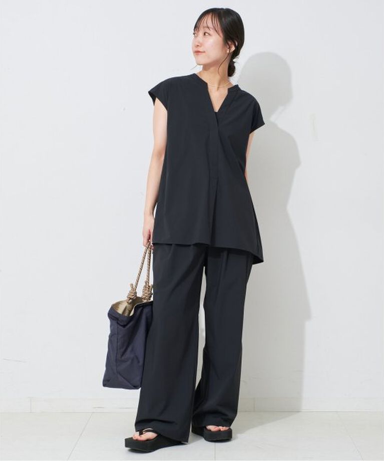 SLOBE IENA「《防しわ性/撥水/接触冷感/2枚セット/予約》ナイロンブラウス×パンツセット」|シャツ・ブラウス|