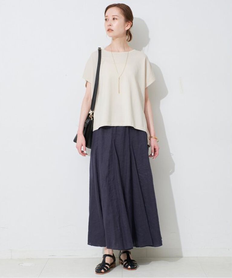 SLOBE IENA「《接触冷感/UV機能/予約》FROSTY COTTON ショートスリーブプルオーバー」|ニット・セーター|
