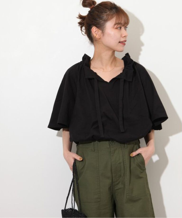 JOURNAL STANDARD relume「《WEB限定追加4》フリルリボンTシャツ」|Tシャツ・カットソー|ブラック