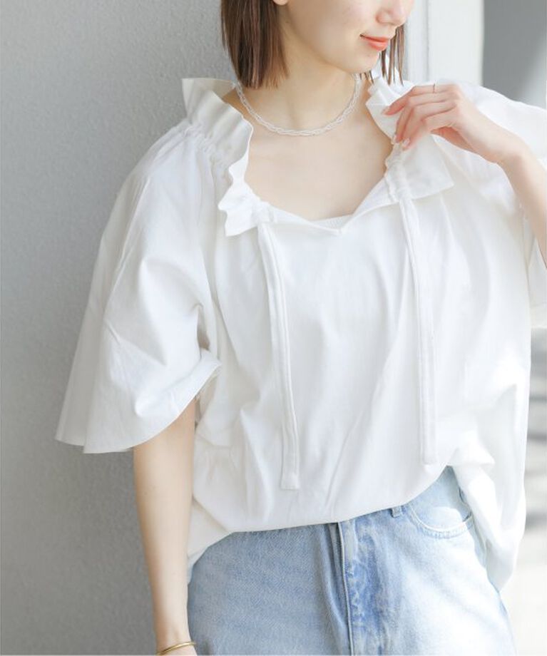 JOURNAL STANDARD relume「《WEB限定追加4》フリルリボンTシャツ」|Tシャツ・カットソー|ホワイト