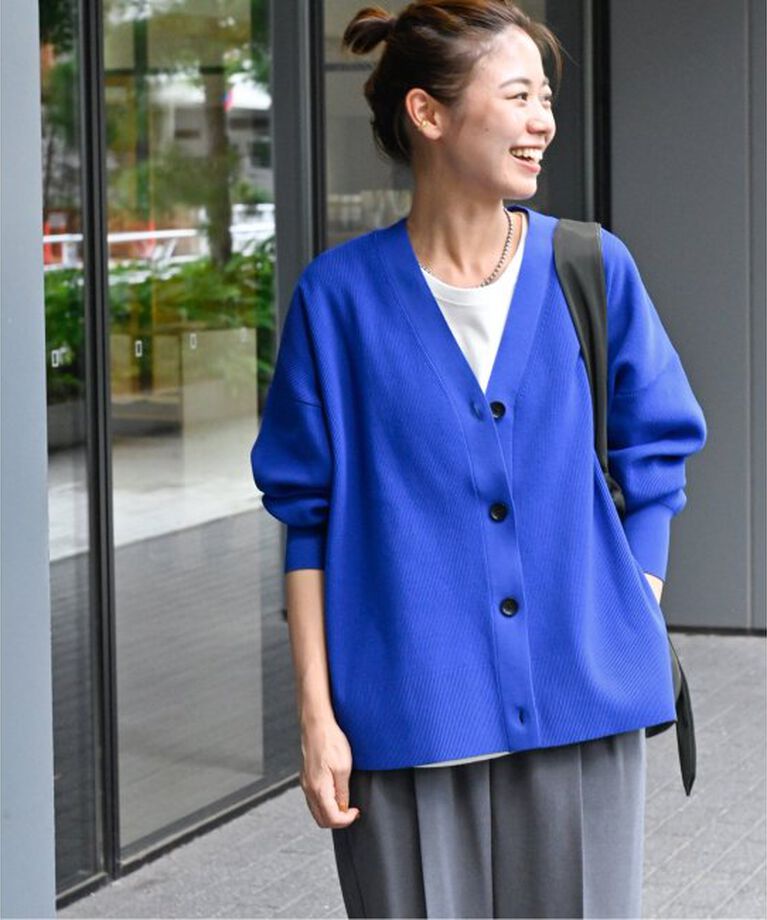 JOURNAL STANDARD relume「ウォッシャブルストレッチニットVネックカーディガン」|カーディガン|ブルー A