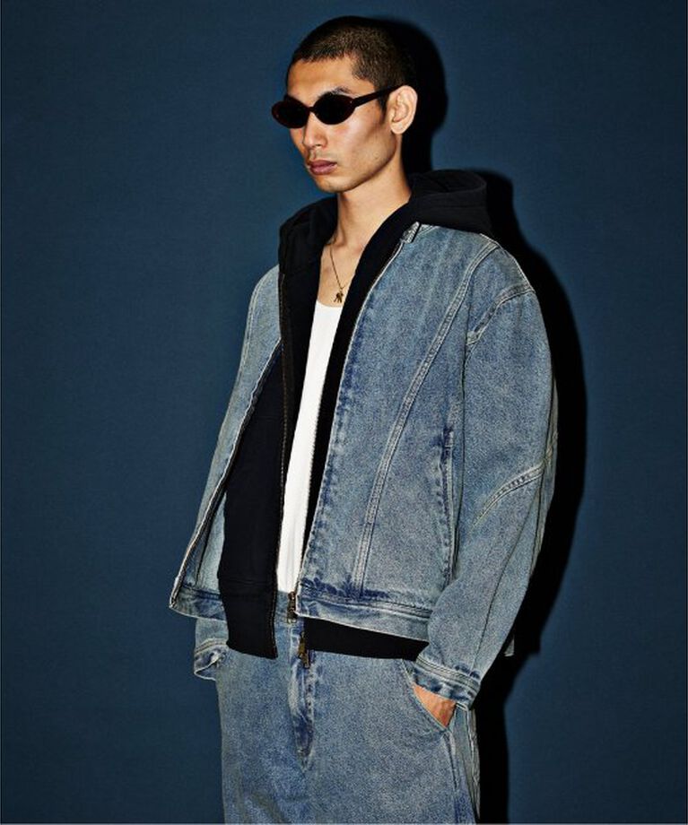 JOURNAL STANDARD「パネルデニム ドライビングブルゾン」|デニムジャケット|ブルー A