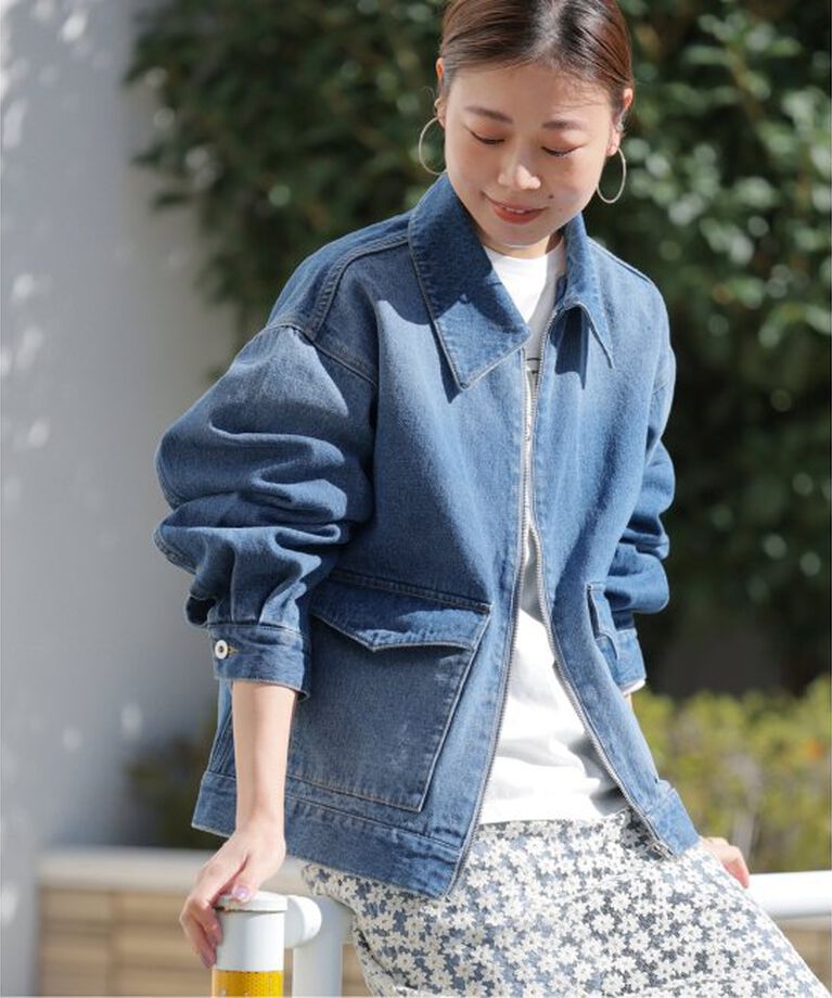 JOURNAL STANDARD relume「デニムジップブルゾン」|デニムジャケット|ネイビー