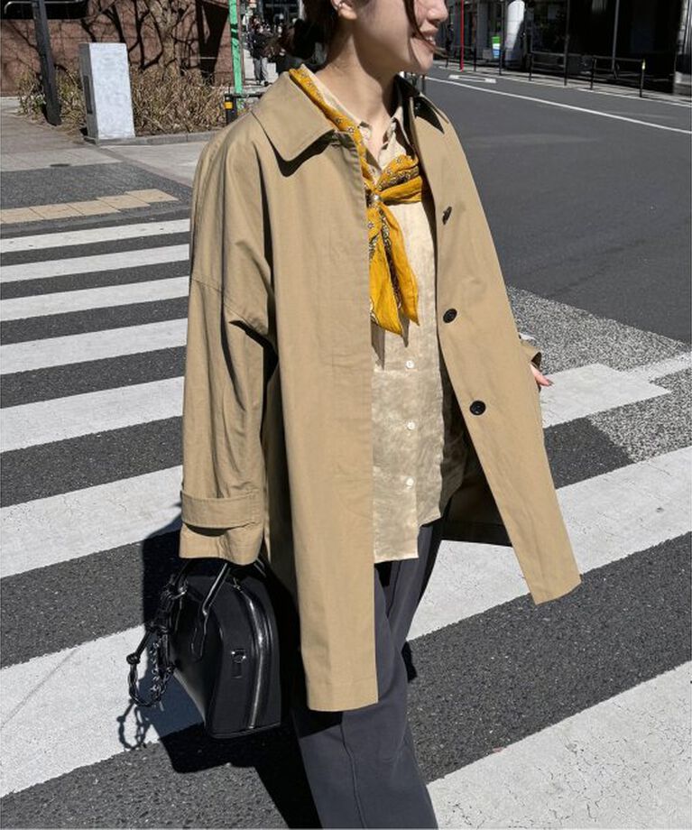 JOURNAL STANDARD「《追加2》コットンリネンワイドステンカラーコート」|ステンカラーコート|ベージュ