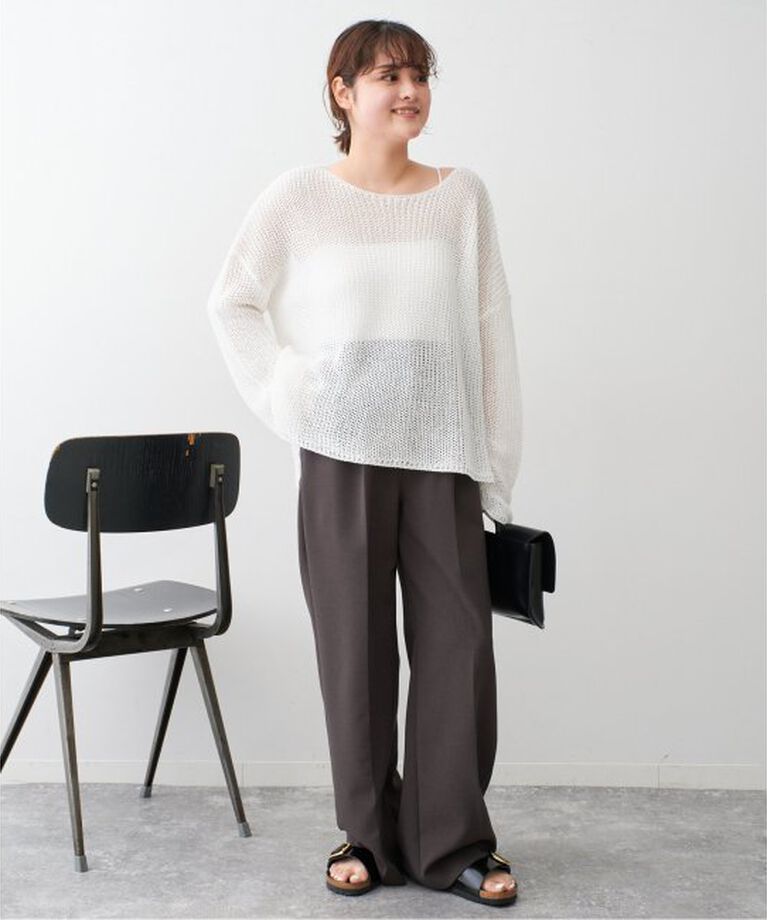 Spick and Span「リネンミックス片畦ルーズプルオーバー」|ニット・セーター|