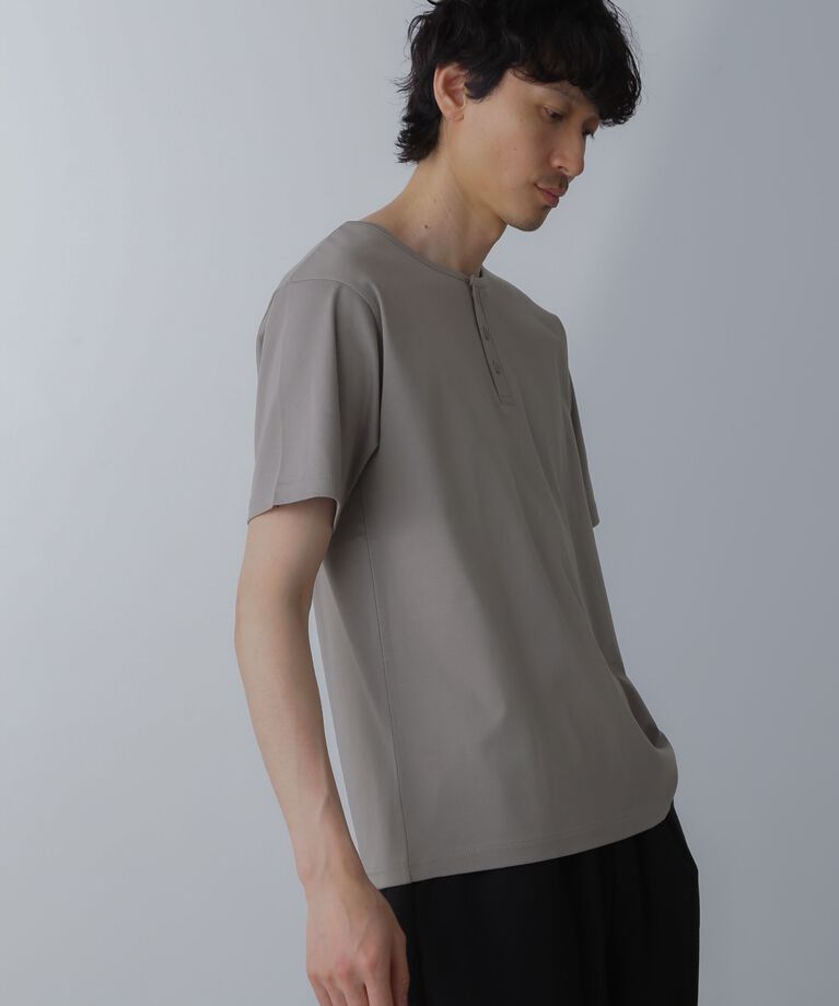 nano･universe「WEB限定/アンチスメル ヘンリーネックTシャツ 半袖」|Tシャツ・カットソー|