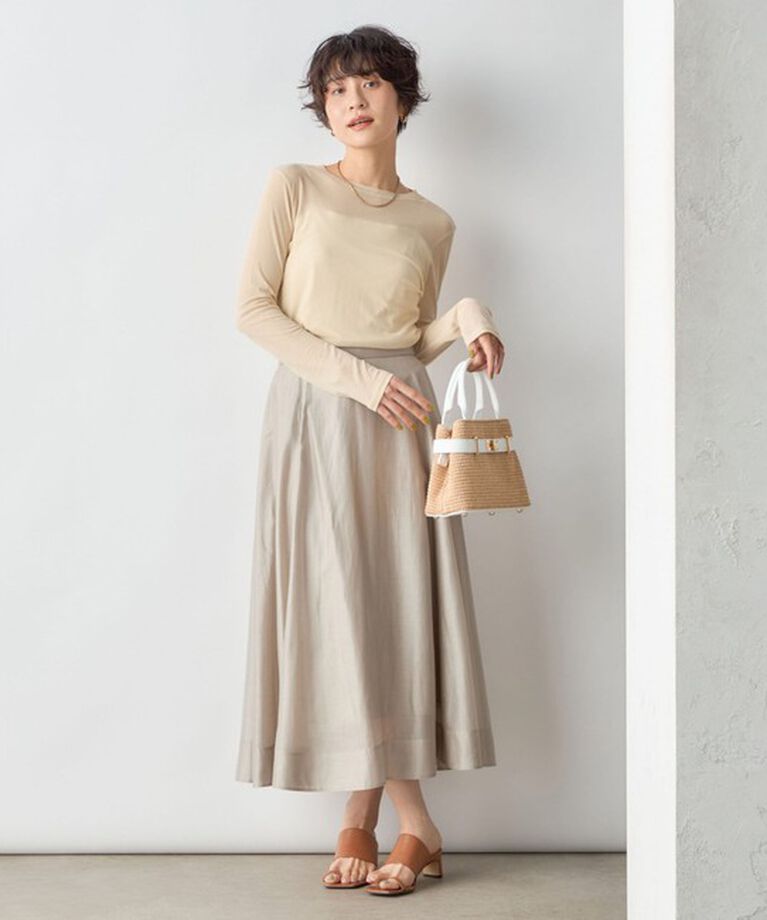 NOLLEY'S sophi「《セットアップ対応》シアーローンフレアスカート」|フレア|