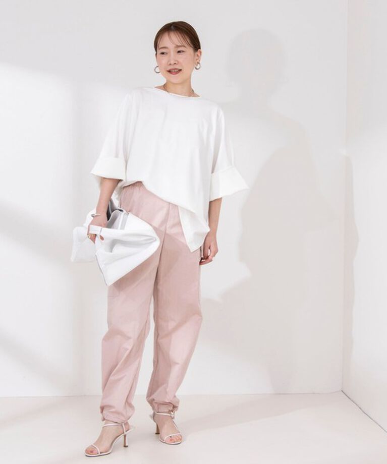 Rie Miller「アシンメトリーシャーリング2WAYボリュームスリーブカットソー」|Tシャツ・カットソー|