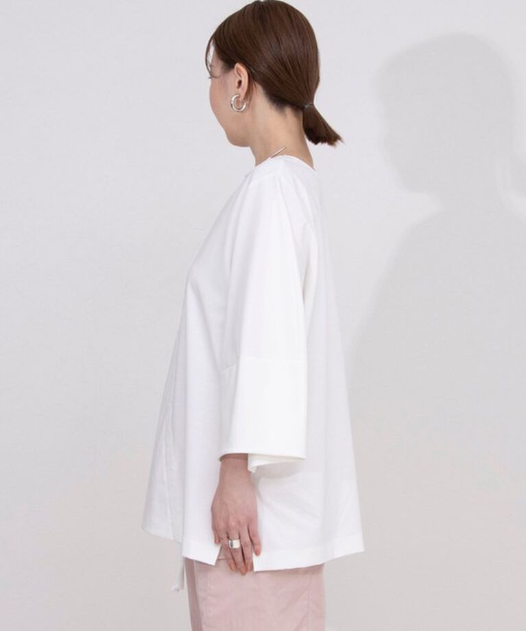 Rie Miller「アシンメトリーシャーリング2WAYボリュームスリーブカットソー」|Tシャツ・カットソー|